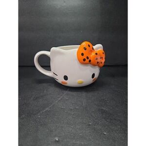 Hello Kitty Ceramic Mug Sanrio Orange‎ Polkadot Fall Halloween Silver Buffalo